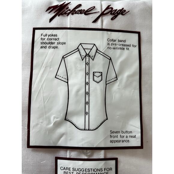 Michael Page Traditional Oxford Pink Short Sleeve Button Down Big Man 18.5 2X - Picture 6 of 6